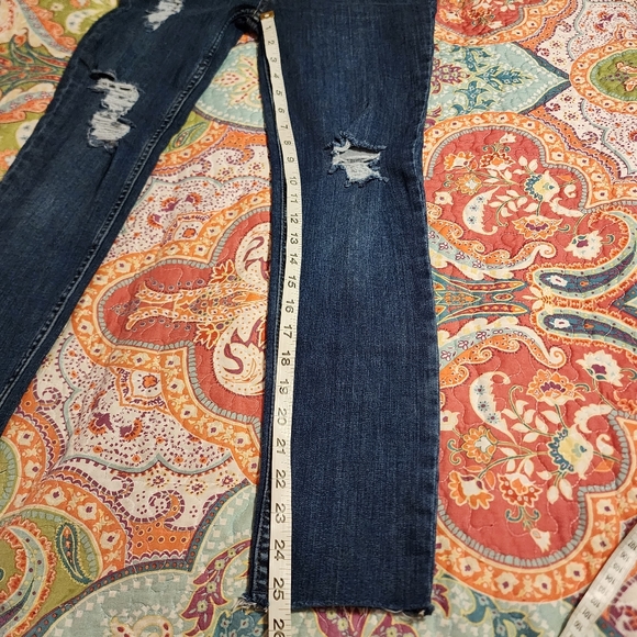 Free People Button Fly Distressed Skinny Jeans - Picture 9 of 14